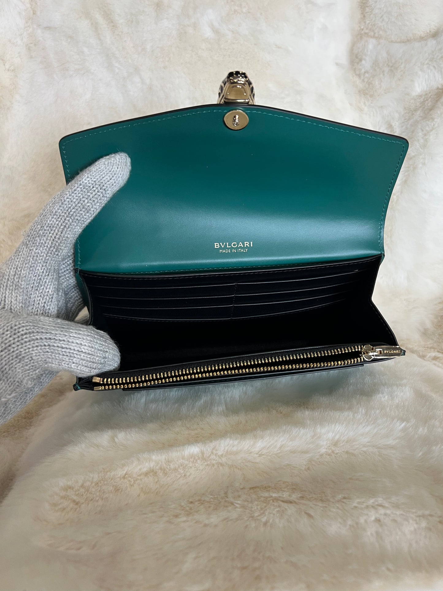 BVLGARI Serpenti Leather Wallet or Clutch