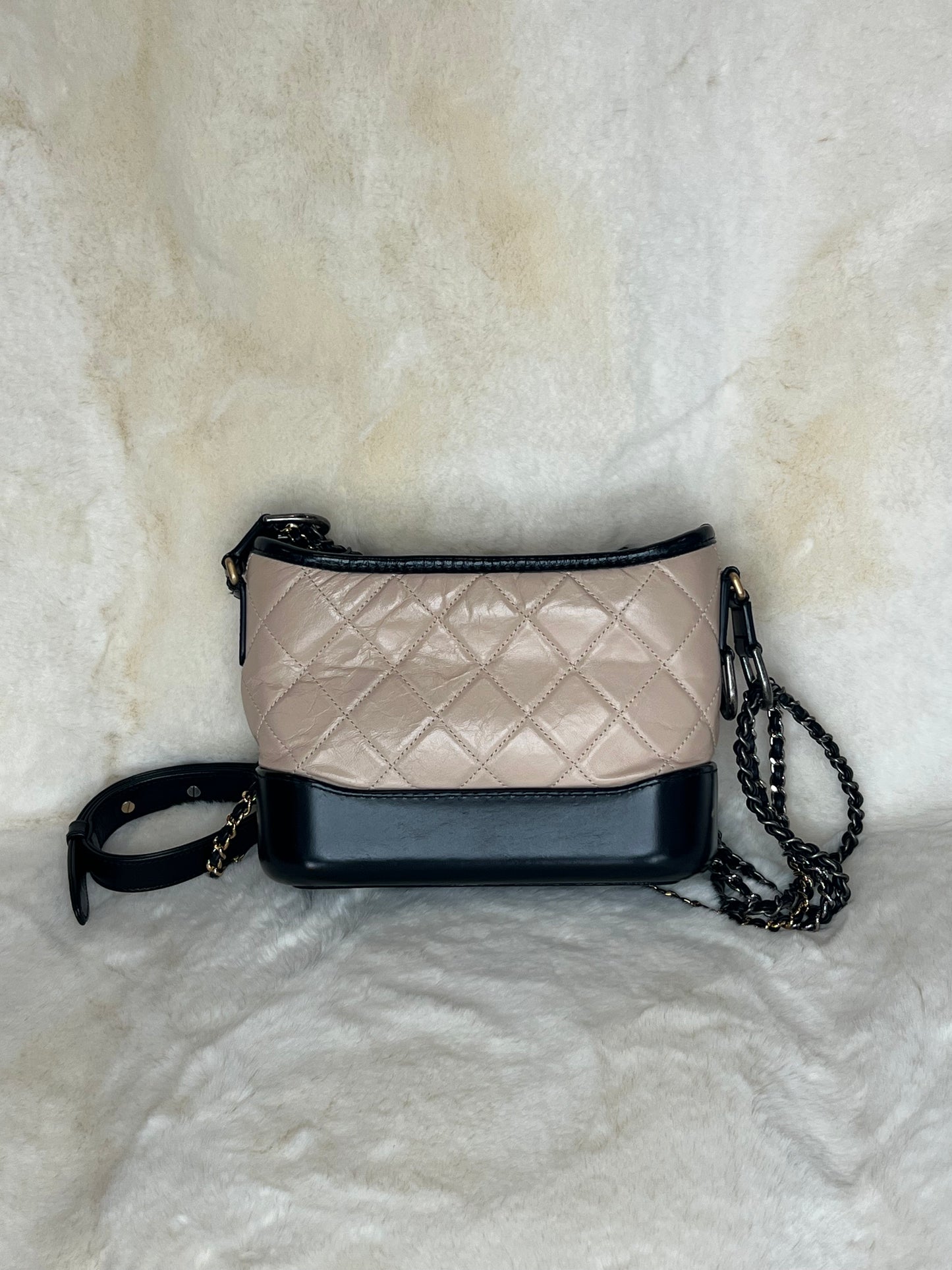 Chanel Gabrielle Hobo Beige/Black Crossbody/Shoulder Bag