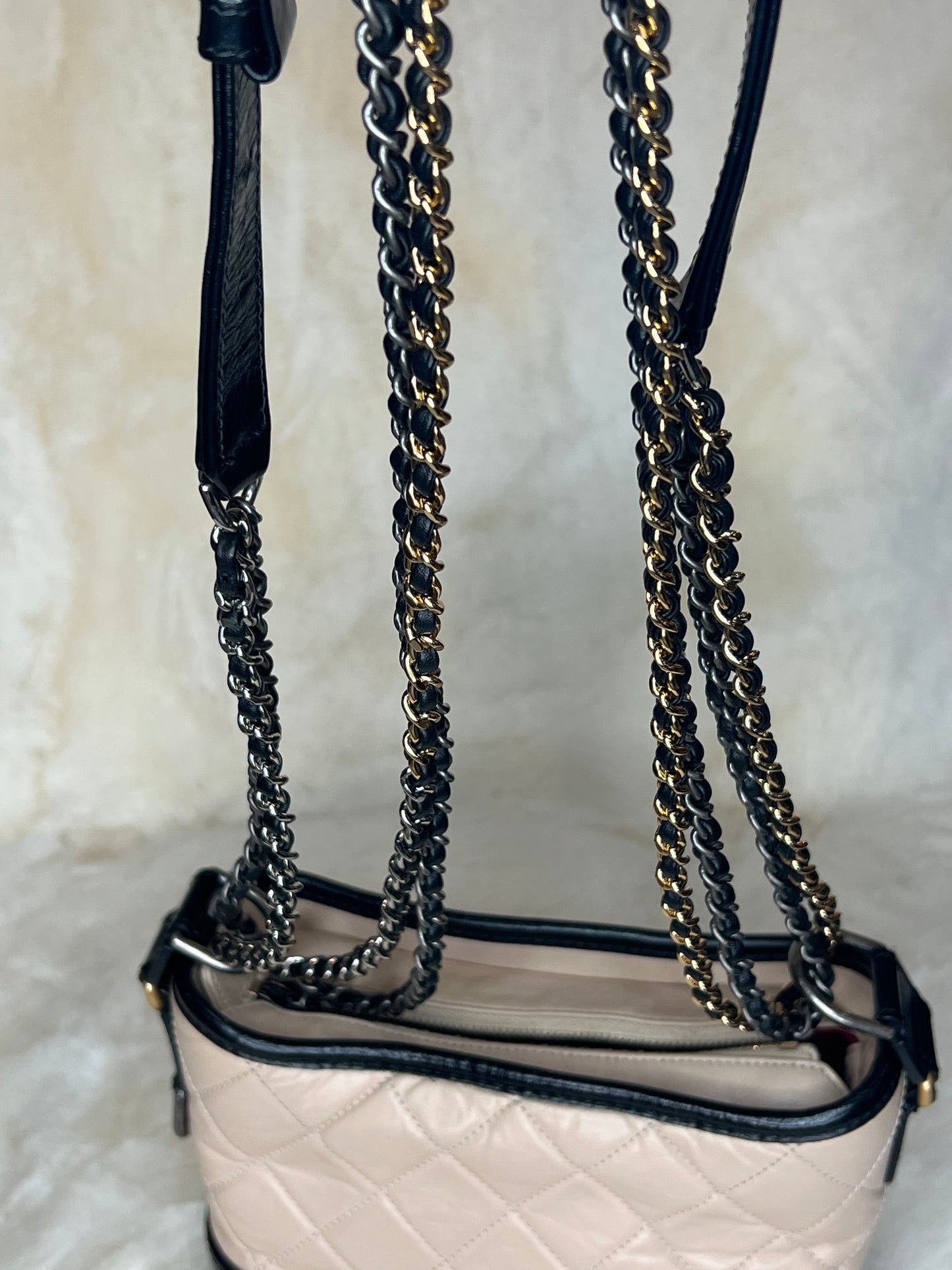 Chanel Gabrielle Hobo Beige/Black Crossbody/Shoulder Bag