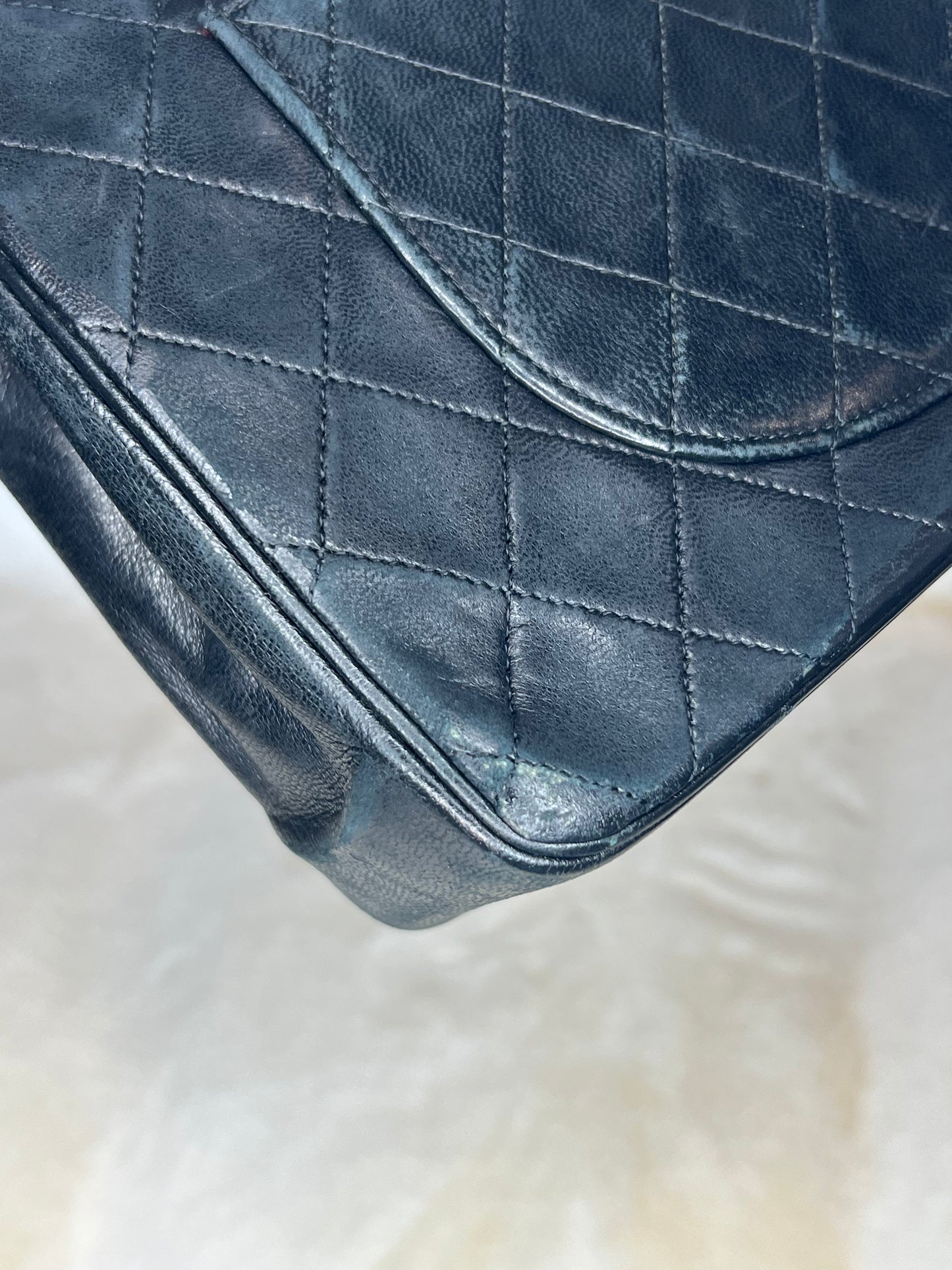 Vintage Chanel Matelassé Ram Leather Double Flap Shoulder Bag