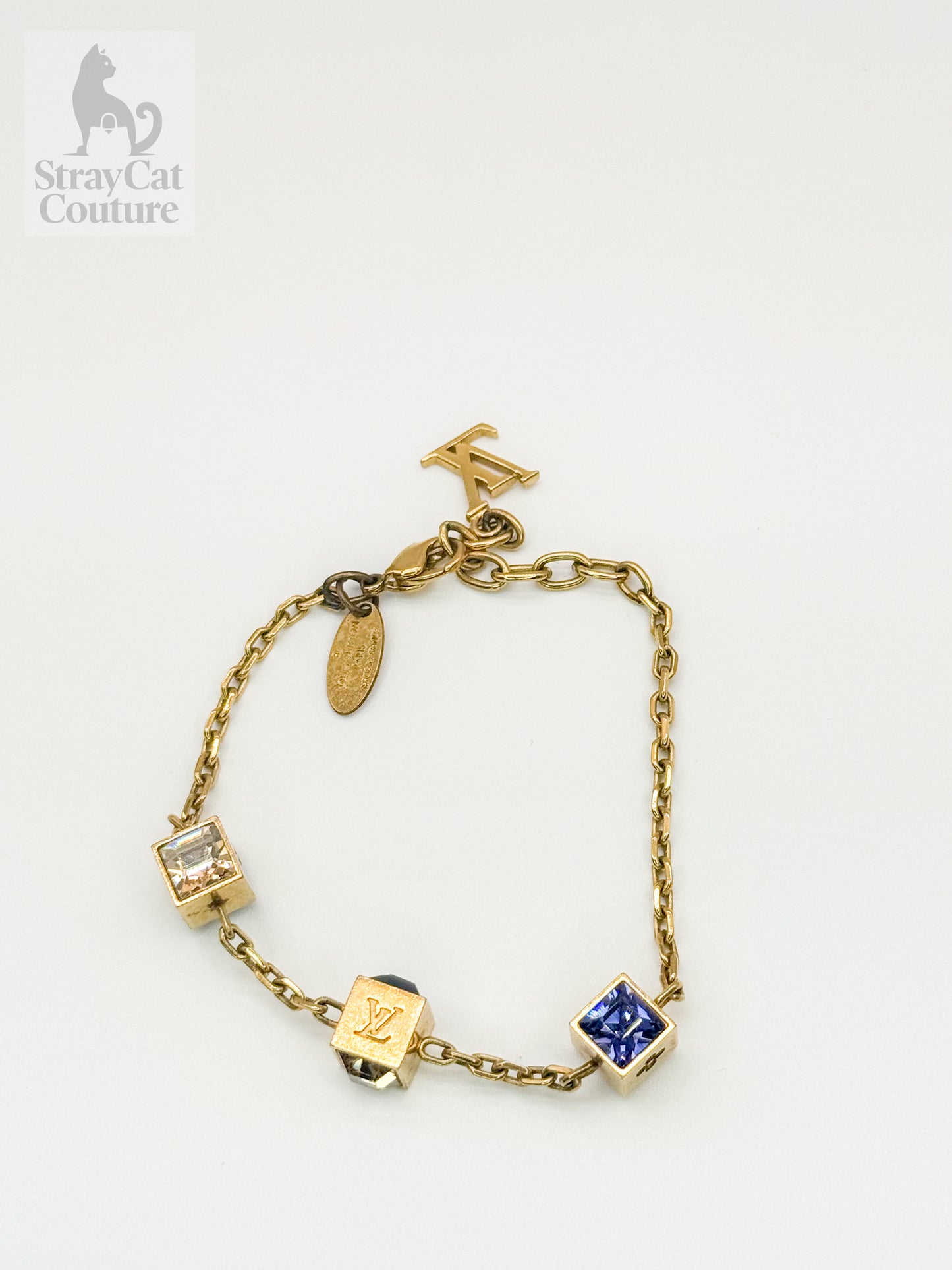 Louis Vuitton Crystal Gamble Bracelet – Gold with Purple & White Crystals