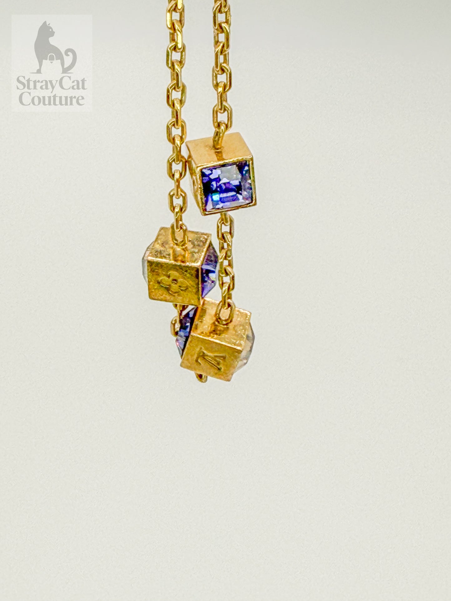 Louis Vuitton Crystal Gamble Bracelet – Gold with Purple & White Crystals