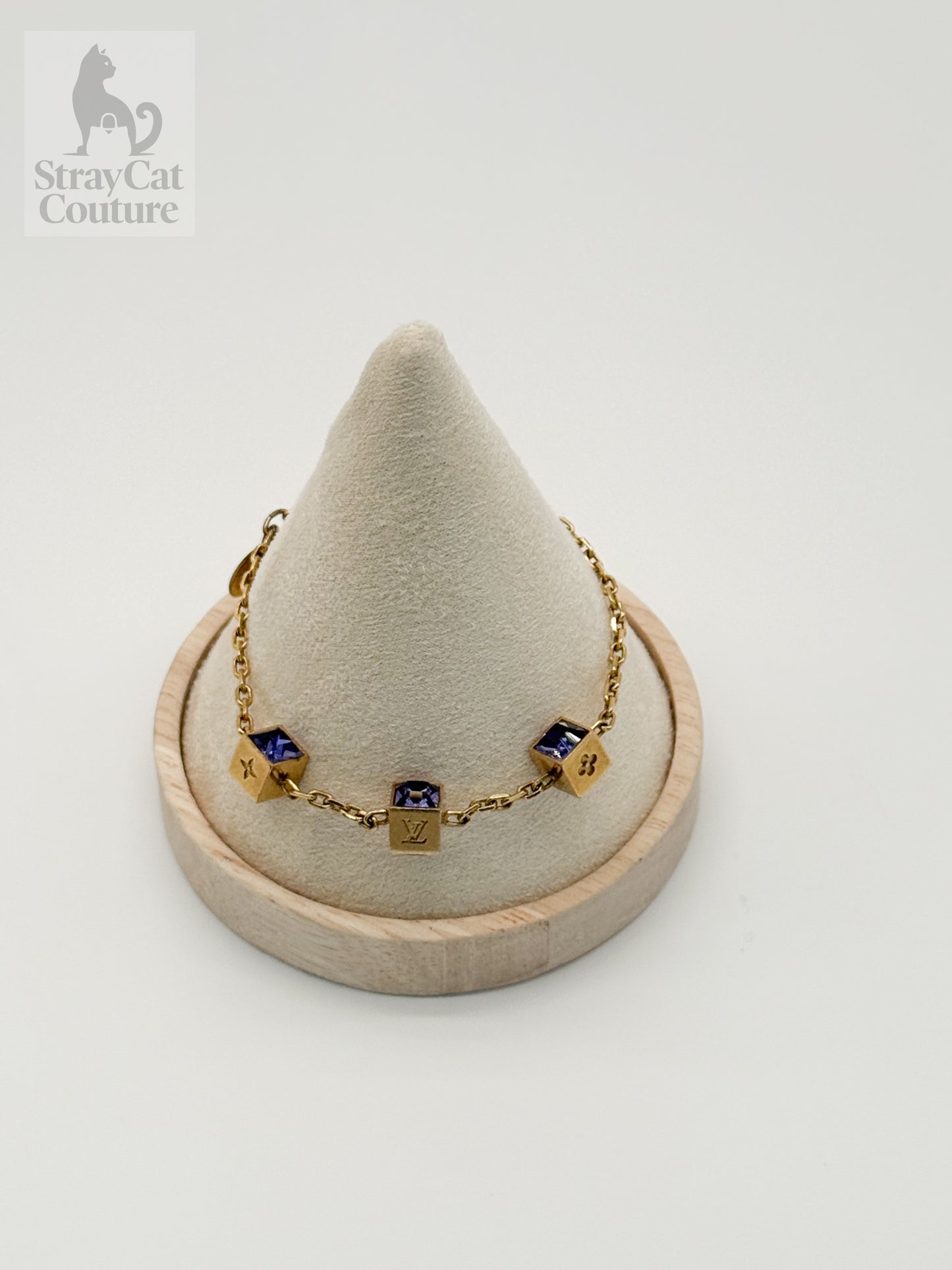 Louis Vuitton Crystal Gamble Bracelet – Gold with Purple & White Crystals