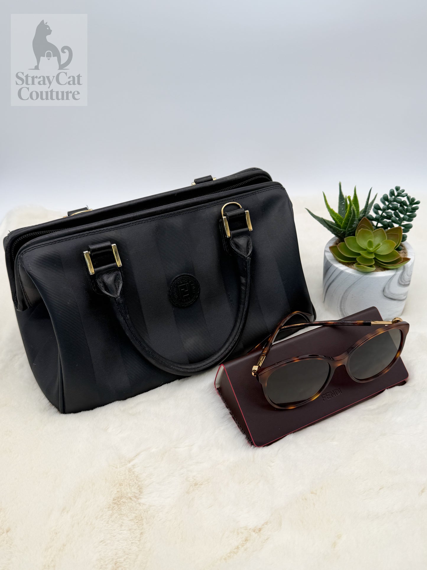 Fendi Pequin Boston Bag – Vintage Collector’s Piece