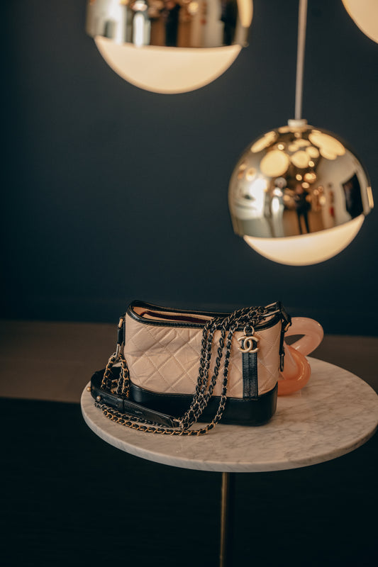 Chanel Gabrielle Hobo Beige/Black Crossbody/Shoulder Bag