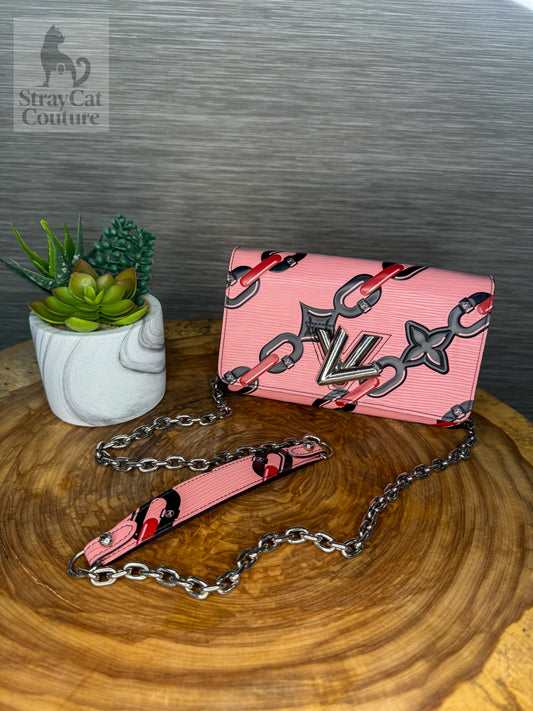 Louis Vuitton Epi Chain Flower Twist Wallet on Chain