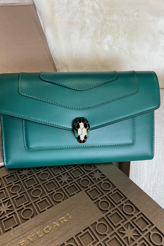 BVLGARI Serpenti Leather Wallet or Clutch