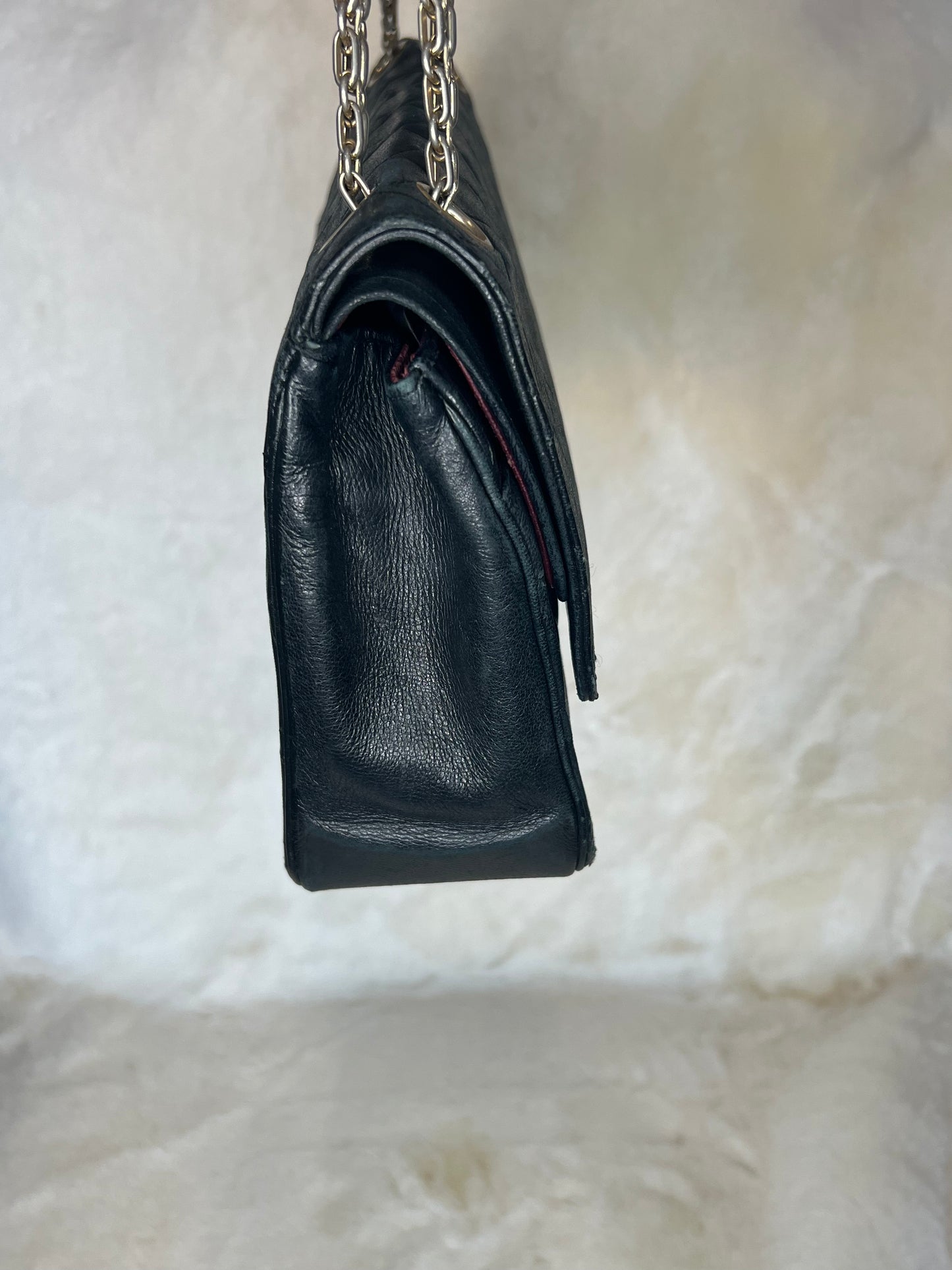 Vintage Chanel Matelassé Ram Leather Double Flap Shoulder Bag