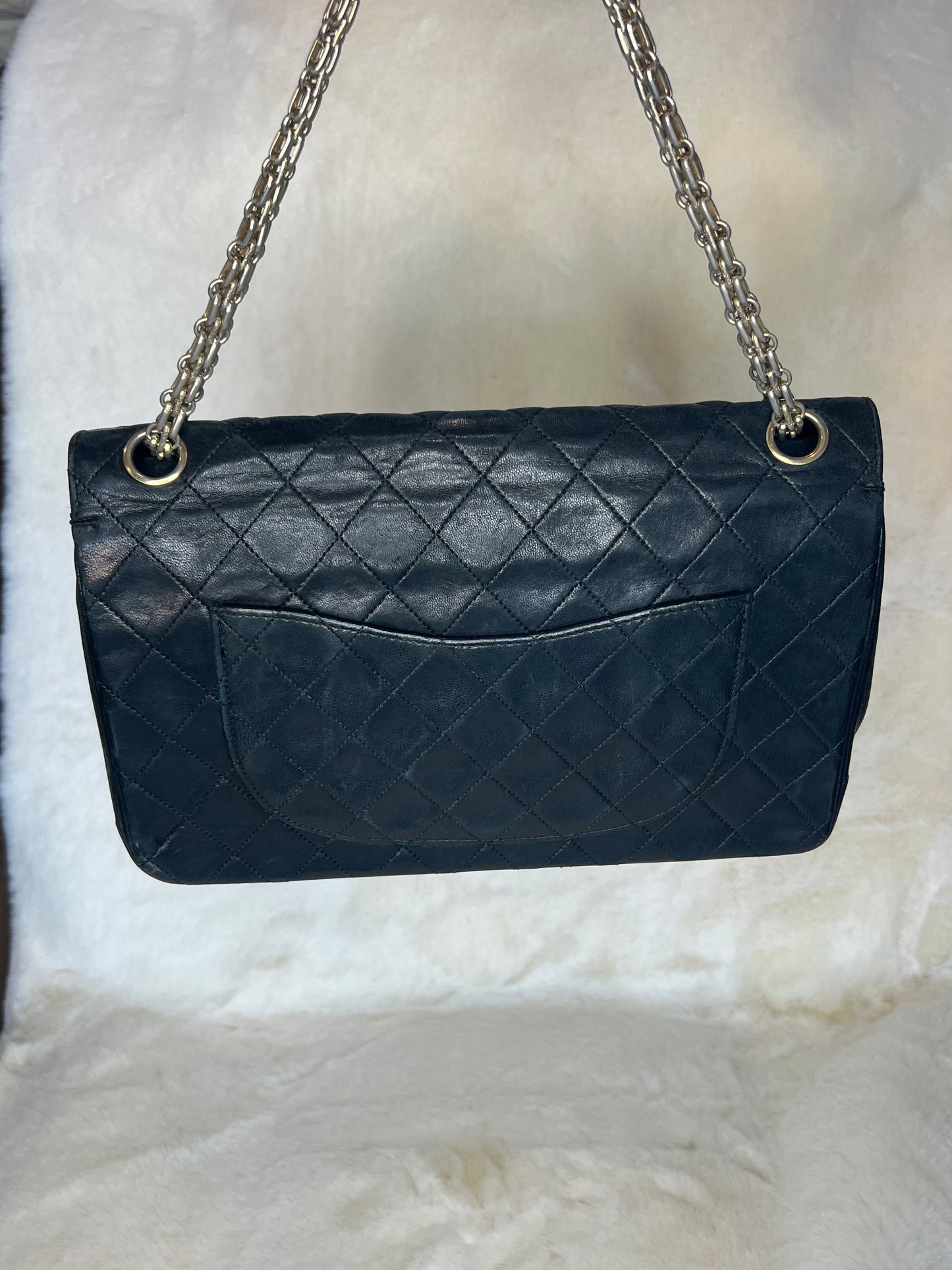Vintage Chanel Matelassé Ram Leather Double Flap Shoulder Bag