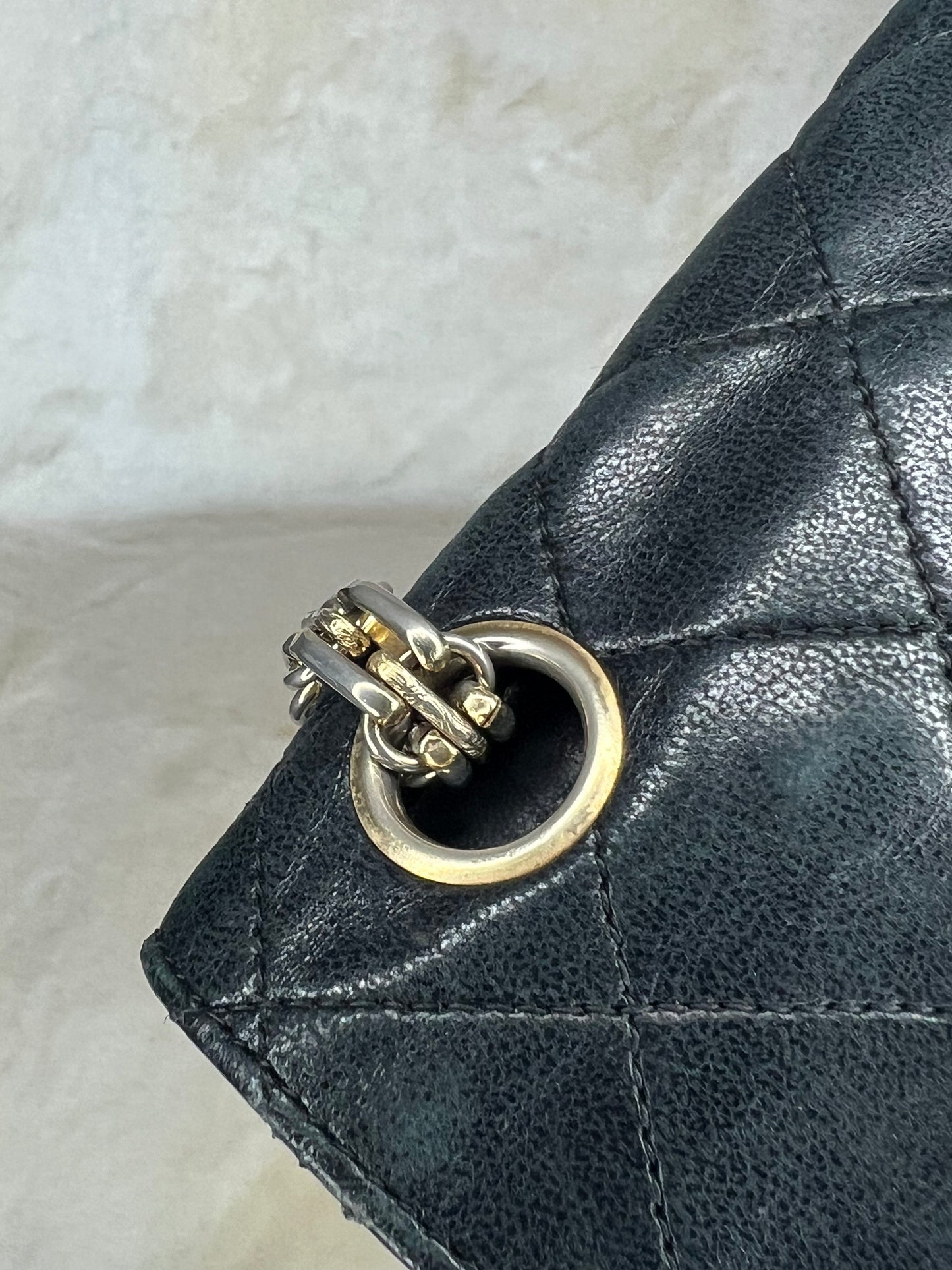 Vintage Chanel Matelassé Ram Leather Double Flap Shoulder Bag
