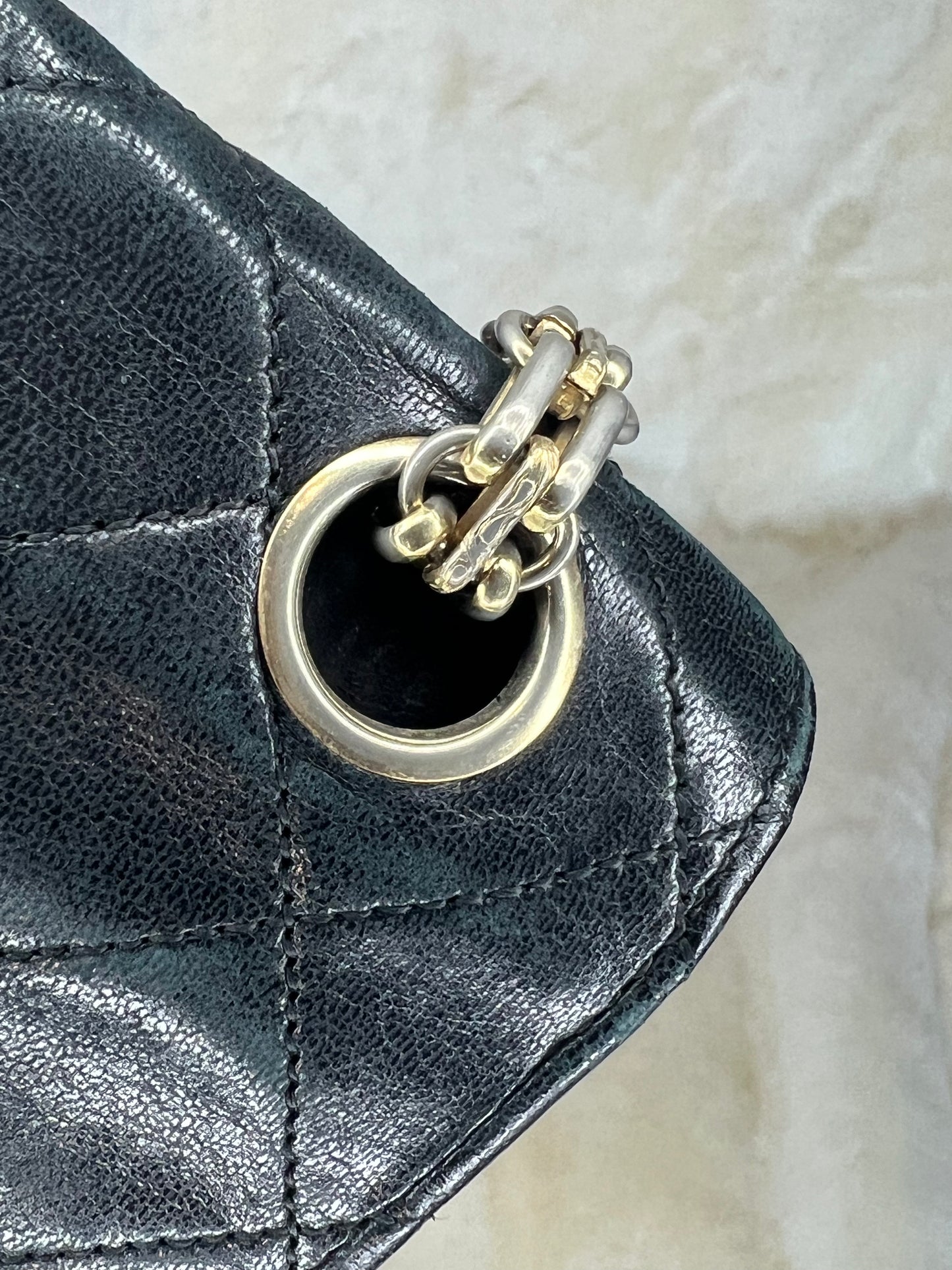 Vintage Chanel Matelassé Ram Leather Double Flap Shoulder Bag