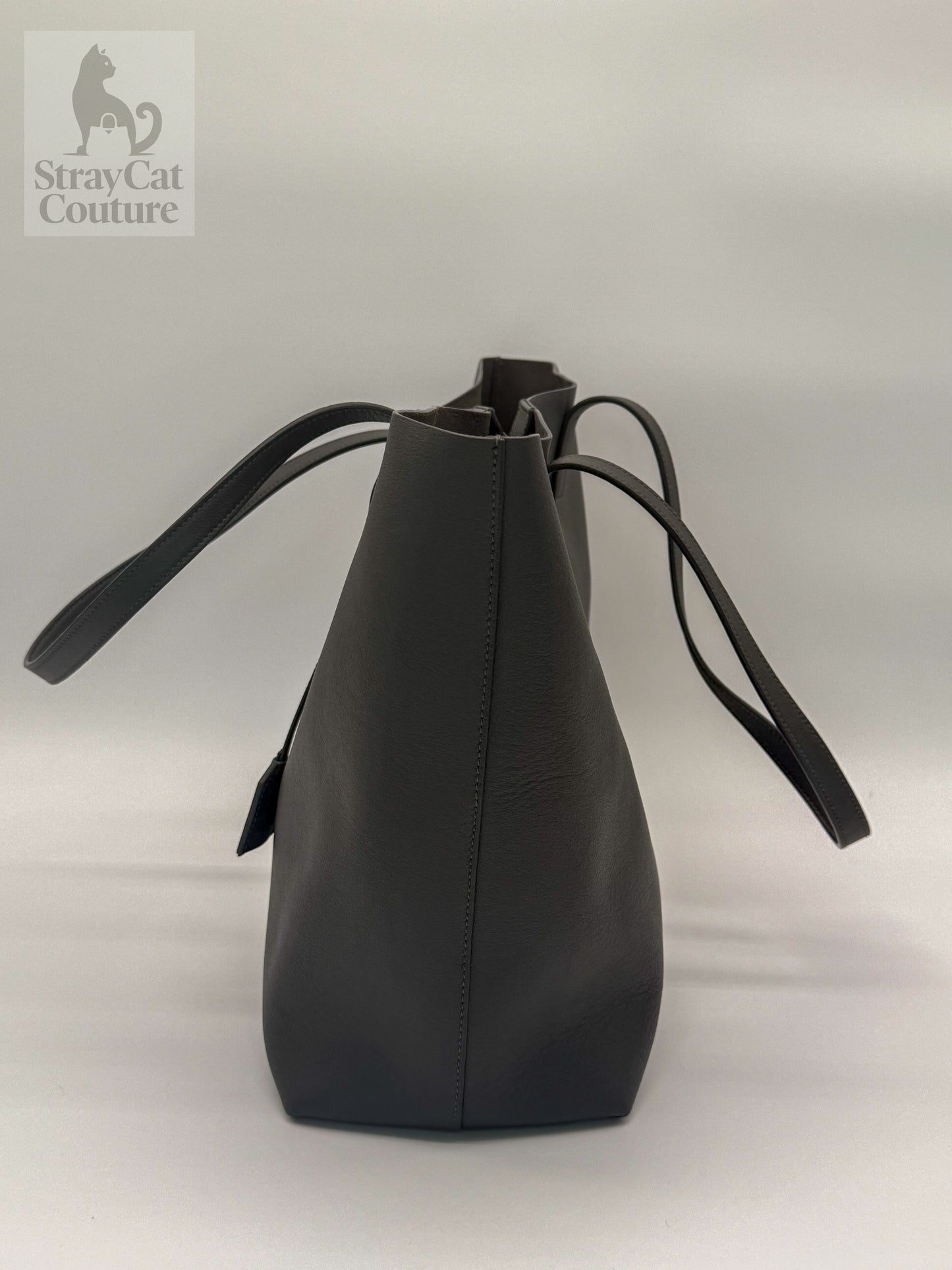 Saint Laurent Large Leather Tote in Grey