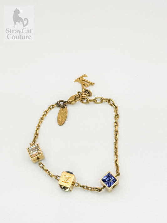 Louis Vuitton Crystal Gamble Bracelet – Gold with Purple & White Crystals
